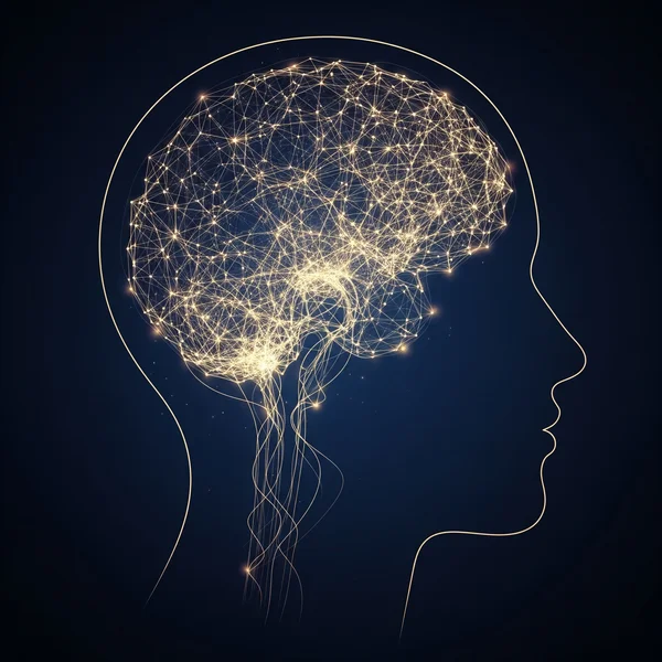 Abstract map of personality traits inside a human mind.