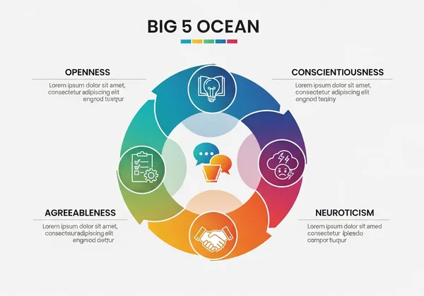 Big 5 OCEAN personality model diagram