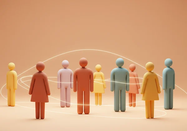 Diverse community in supportive discussion