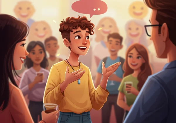 Energetic person thriving in a social group
