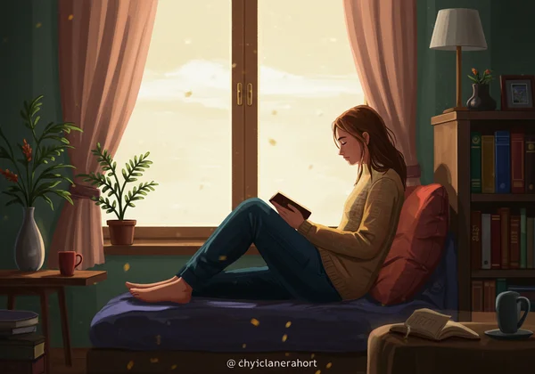 Person reading alone, enjoying quiet reflection