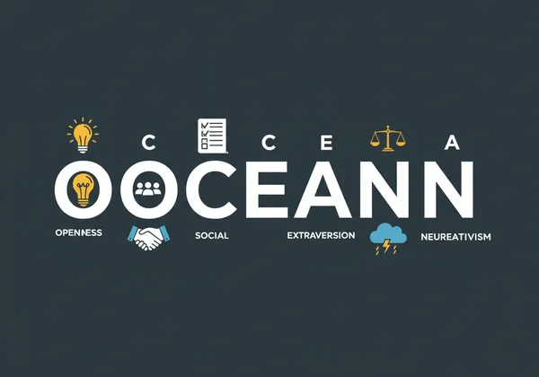 빅 5 특성에 대한 OCEAN 약어의 시각적 표현